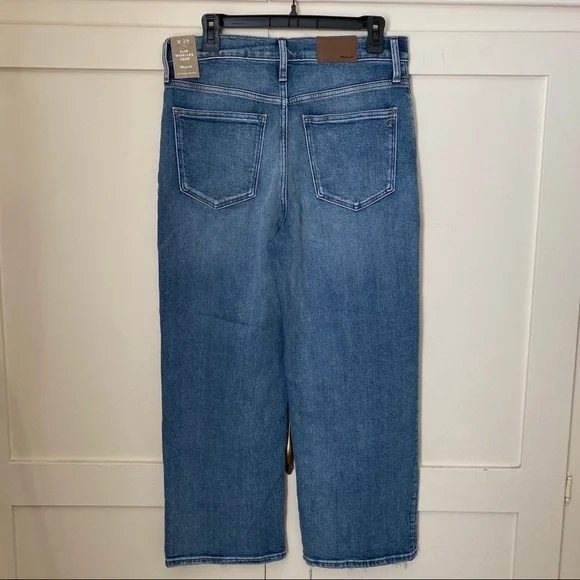 NWT Madewell Slim Wide-Leg Crop High Rise Jeans in Reggie Wash Size 29 - Picture 9 of 10
